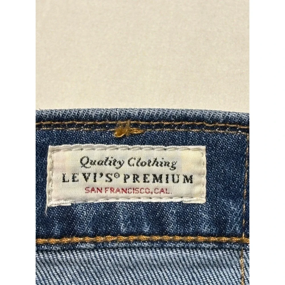 Levis Premium Big E 512 Slim Taper Blue Jeans Mens 33x28 Medium Wash Stretch‎